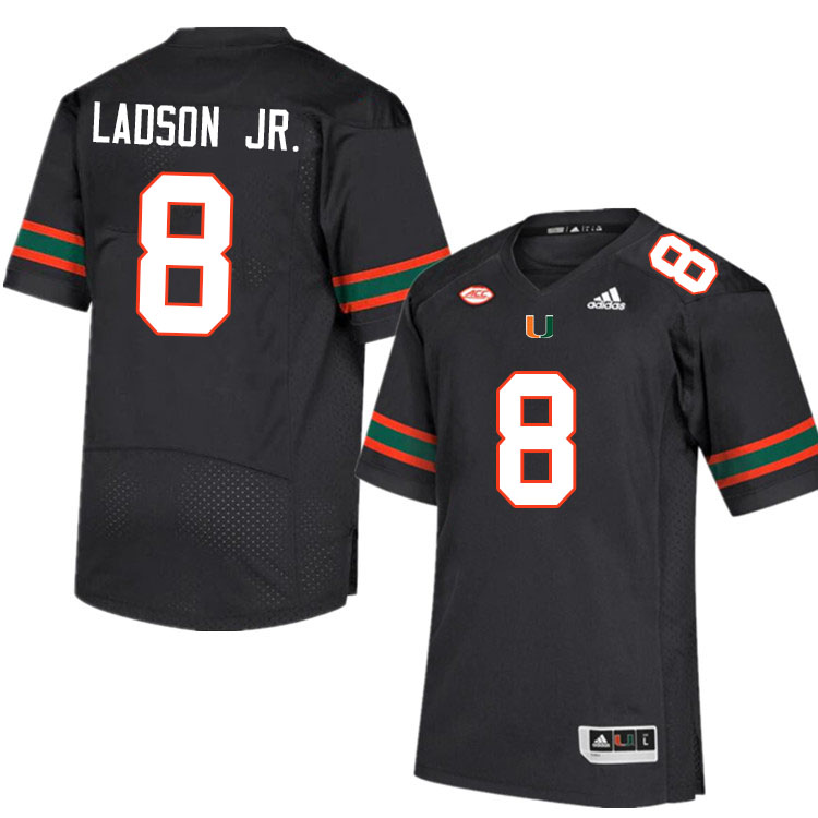 Men #8 Frank Ladson Jr. Miami Hurricanes College Football Jerseys Sale-Black